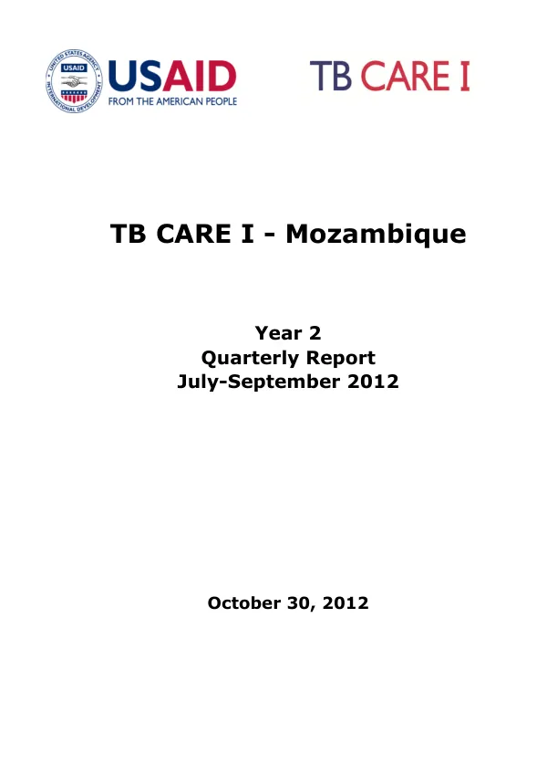 TB CARE I - Mozambique Year 2 Quarterly Report