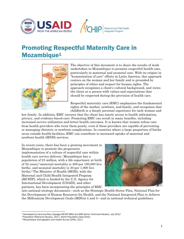 Promoting Respectful Maternity Care in Mozambique