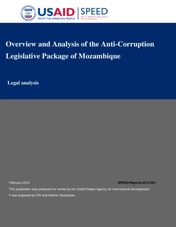 Overview and Analysis of the Anti-Corruption Legislative Package of Mozambique