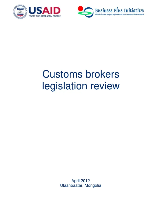 Customs Brokers Legislation Review