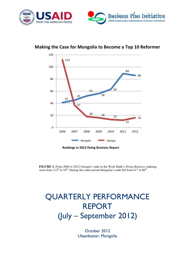 Quarterly Performance Report (July - September 2012)
