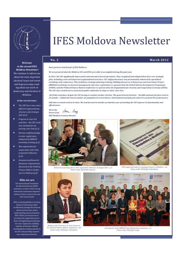 IFES Moldova Newsletter, March 2012, No. 2