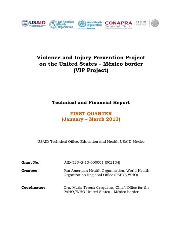 Violence and Injury Prevention Project on the United States – México border (VIP Project)