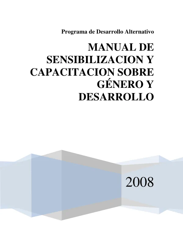 Manual de Sensibilización y Capacitación sobre Género y Desarrollo