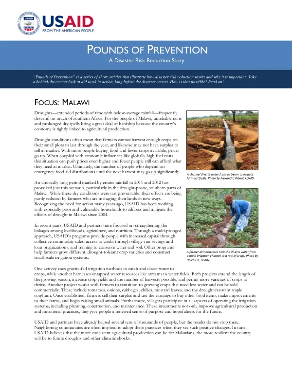 Pounds of Prevention - A Disaster Risk Reduction Story