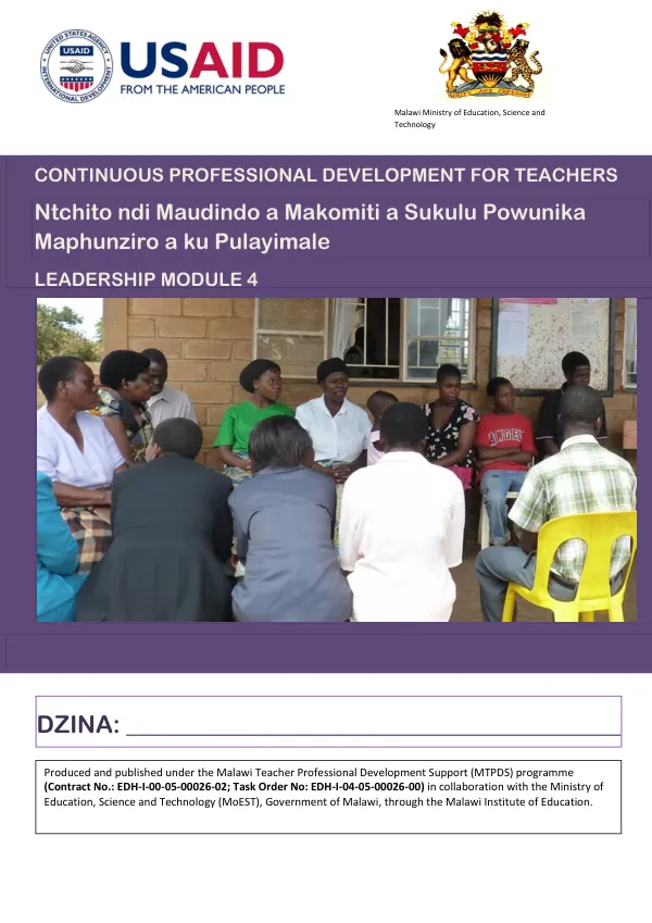 Continuous Professional Development for Teachers Leadership Module 4