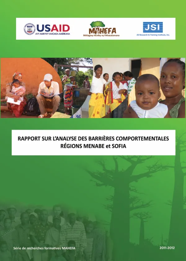Rapport sur l’Analyse des Barrières Comportementales Régions Menabe & Sofia