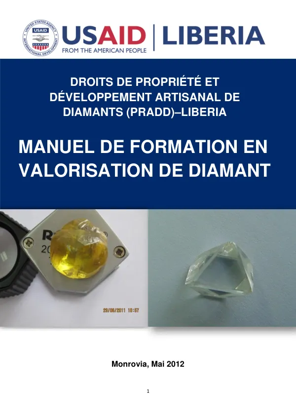 Manuel de formation en valorisation de diamant
