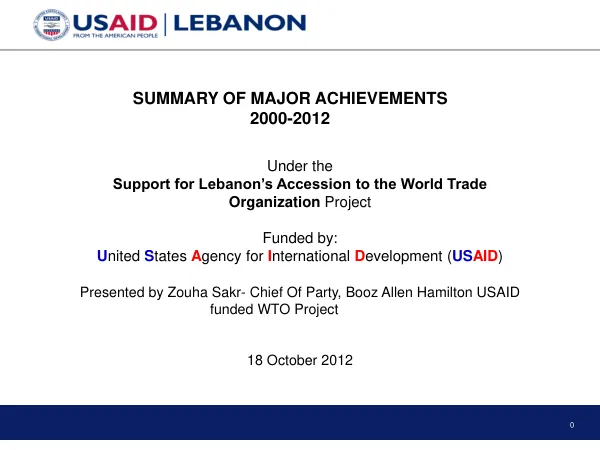Seminar on Lebanon's Accession to the World Trade Organization