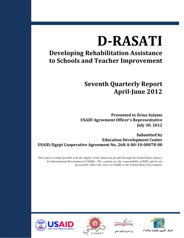 Seventh Quarterly Report: April-June 2012