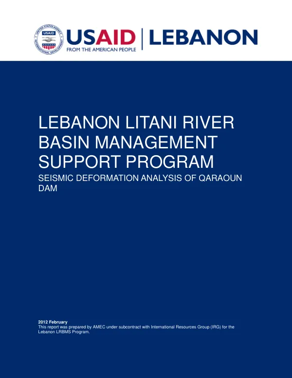 Seismic Deformation Analysis of Qaraoun Dam