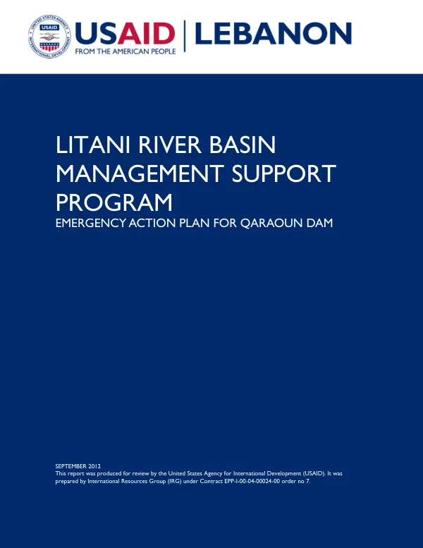 Emergency Action Plan for Qaraoun Dam