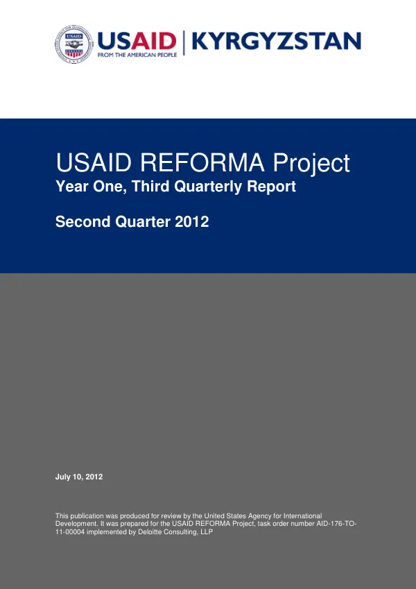 USAID REFORMA Project Year One Second Quarterly Report