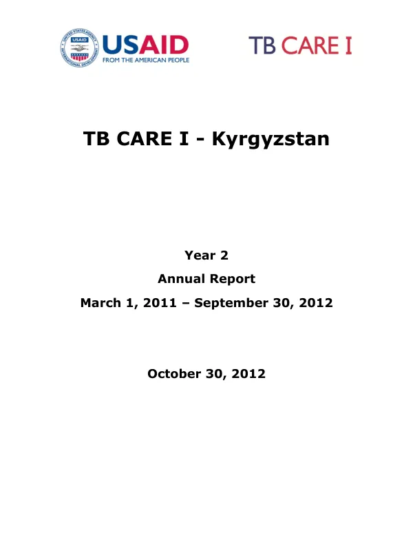 TB CARE I - Kyrgyzstan Annual Report Year 2