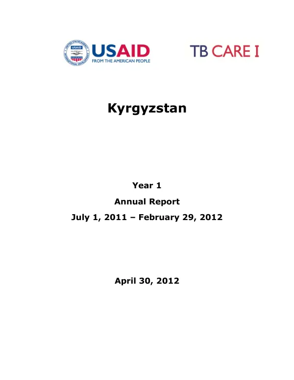 Annual Report: Year 1 (July 1, 2011 – February 29, 2012)