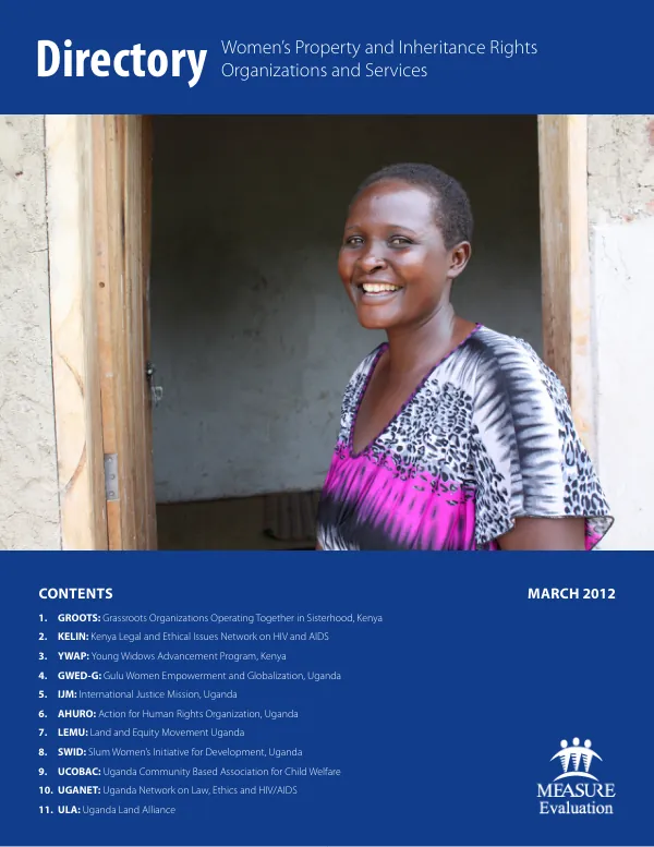 Directory of Organizations Working at the Intersection of HIV and Women’s Property and Inheritance Rights (WPIR) in Kenya and Uganda