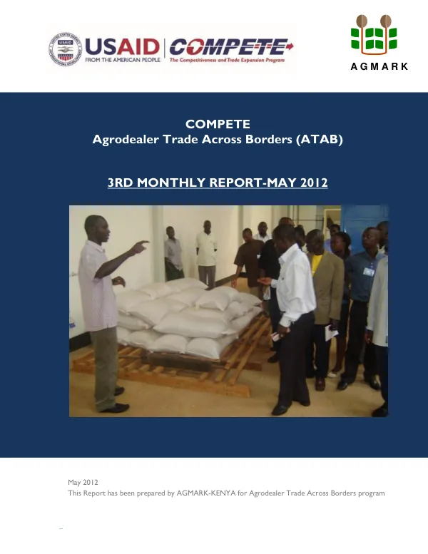 Agrodealer Trade Across Borders (ATAB) 3RD MONTHLY REPORT-MAY 2012