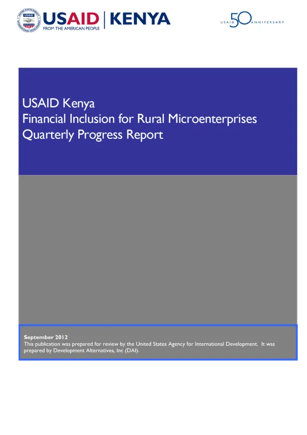 Financial Inclusion for Rural Microenterprises, AID 623 BC 11 00001