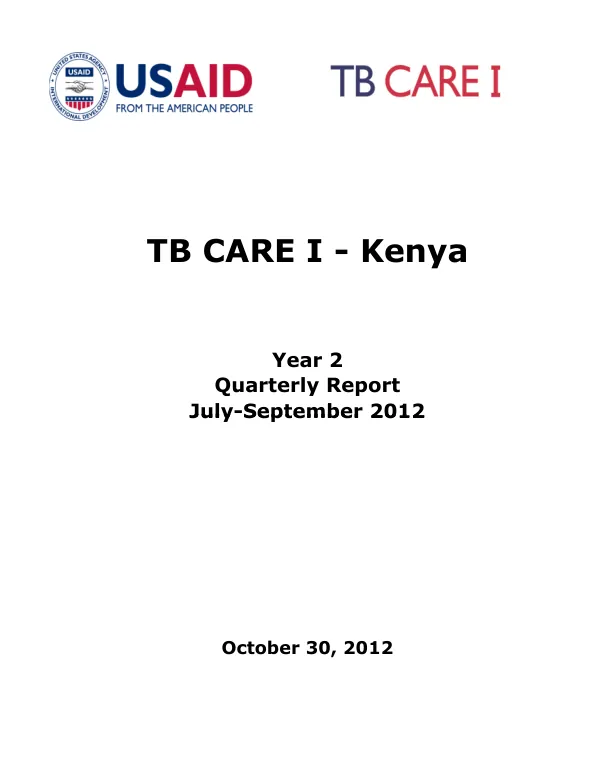 TB CARE I - Kenya Year 2 Quarterly Report