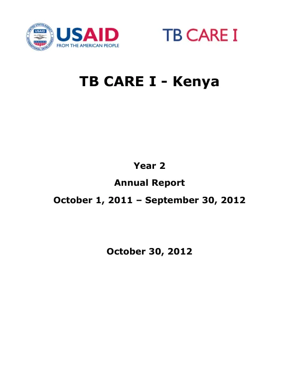 Annual Report TB CARE I - Kenya