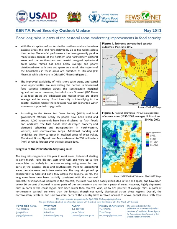 KENYA Food Security Outlook Update May 2012
