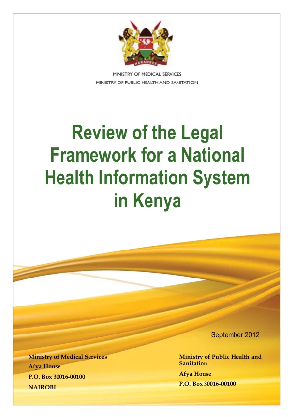Review of the Legal Framework for a National Health Information System in Kenya