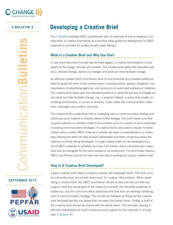 Developing a Creative Brief
