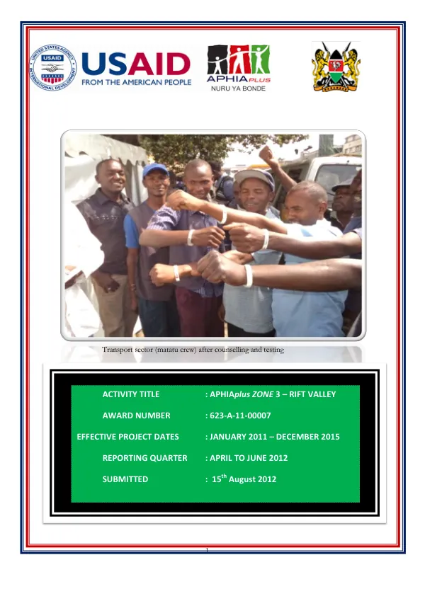 APHIAplus ZONE 3 – RIFT VALLEY Final Report