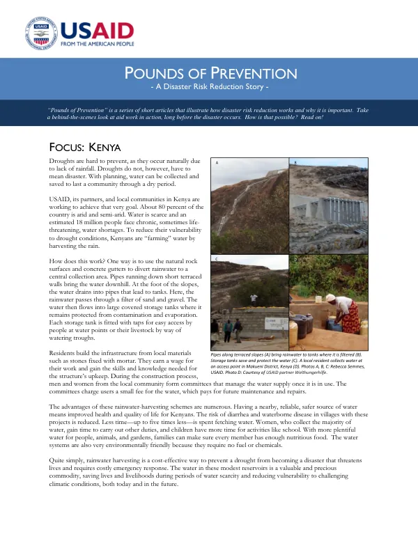POUNDS OF PREVENTION - DISASTER RISK REDUCTION: KENYA