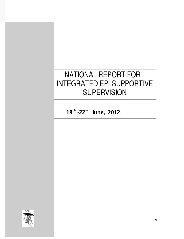 National Supportive Supervision Report: Integrated EPI Supportive Supervision