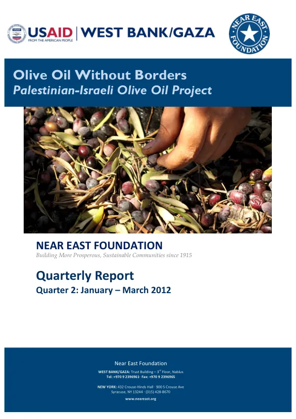 Olive Oil Without Borders: Palestinian-Israeli Olive Oil Project