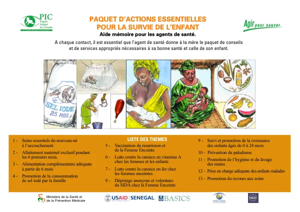 PAQUET D’ACTIONS ESSENTIELLES POUR LA SURVIE DE L’ENFANT