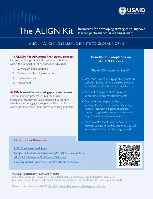 The ALIGN Kit: Resources for Developing Strategies to Improve Learner Performance in Reading and Math