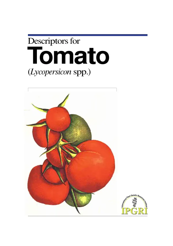 Descriptors for Tomato