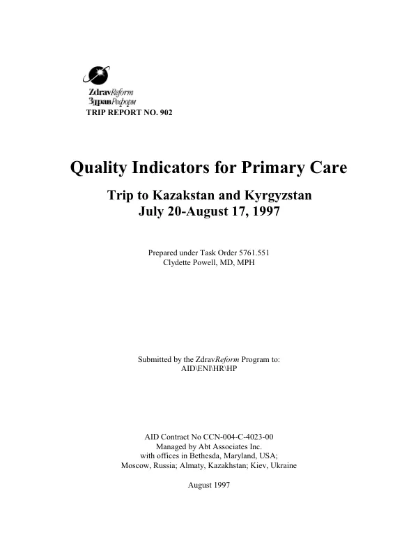 Quality Indicators for Primary Care