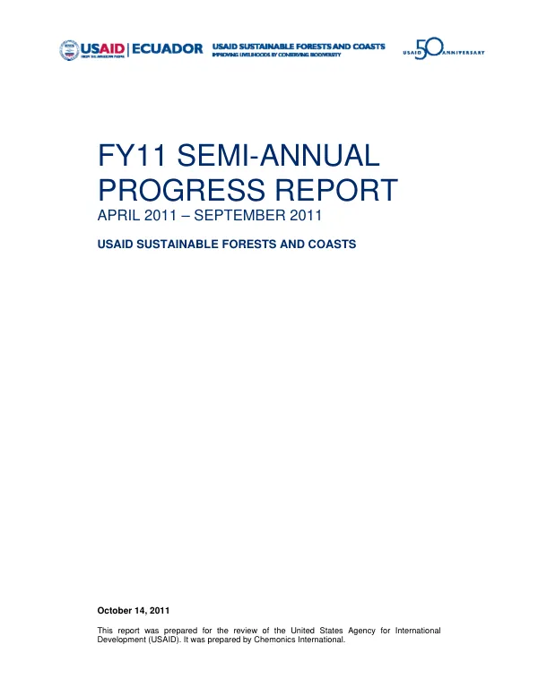 USAID Sustainable Forests and Coasts Project 2nd FY11 Semi-Annual Progress Report