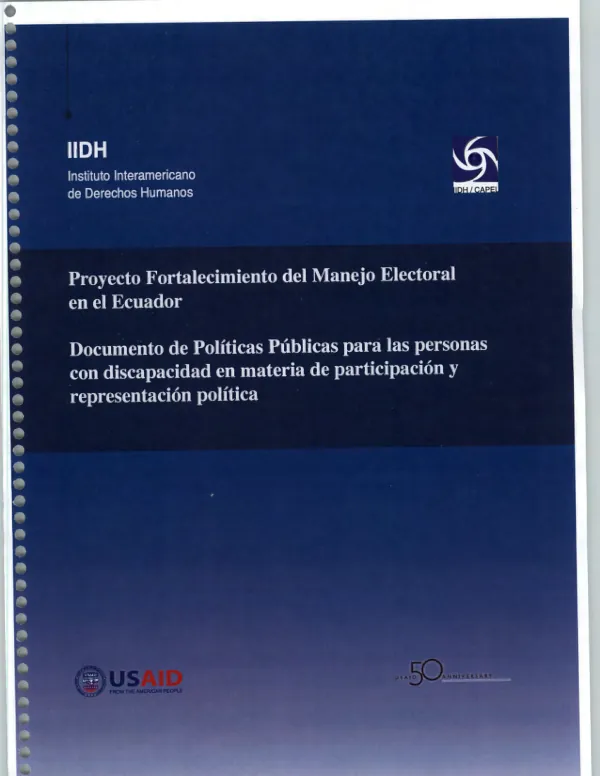 Documentos de Políticas Públicas para las Personas con Discapacidad en Materia de Participación y Representación Política