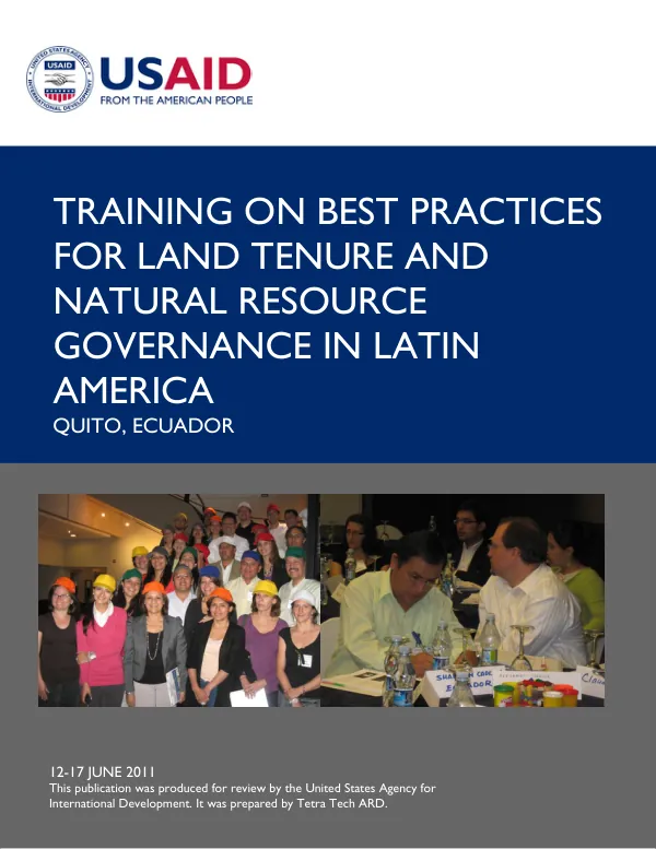 Training on Best Practices for Land Tenure and Natural Resource Governance in Latin America