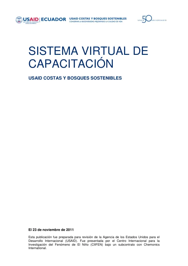 Sistema Virtual de Capacitación: USAID Costas y Bosques Sostenibles
