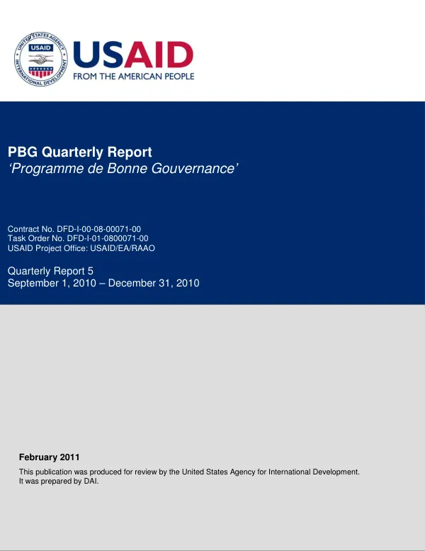 PBG – FY 2011 Quarterly Report 5