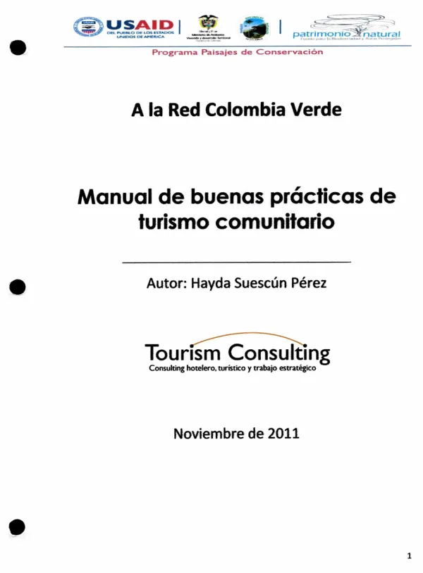 Manual de buenas prácticas de turismo comunitario