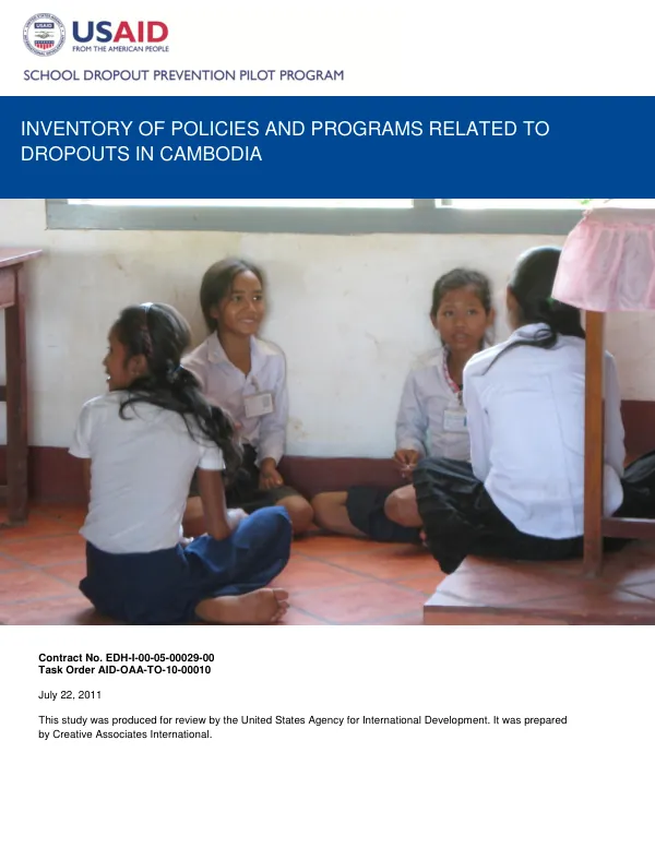 Inventory of Policies and Programs Related to Dropouts in Cambodia