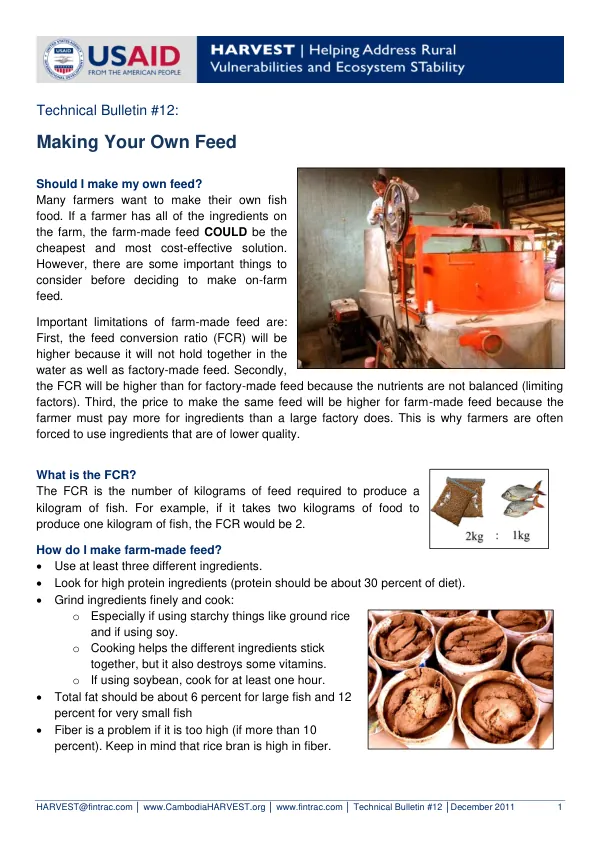 Making Your Own Feed - Technical Bulletin #12