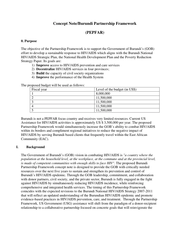 Concept Note/Burundi Partnership Framework