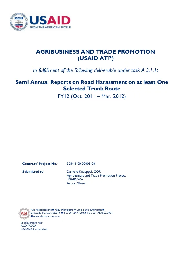 18th Road Governance report Road Governance initiative October 1 – December 31, 2011