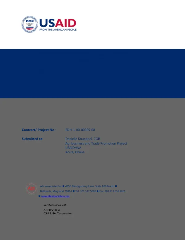 The Ghana Warehouse Receipt System: A Potential Model for West Africa