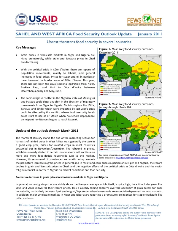 SAHEL AND WEST AFRICA Food Security Outlook Update