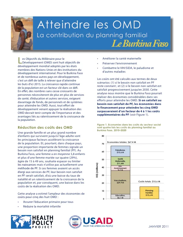 Réduction des coûts des OMD : Analyse du Burkina Faso