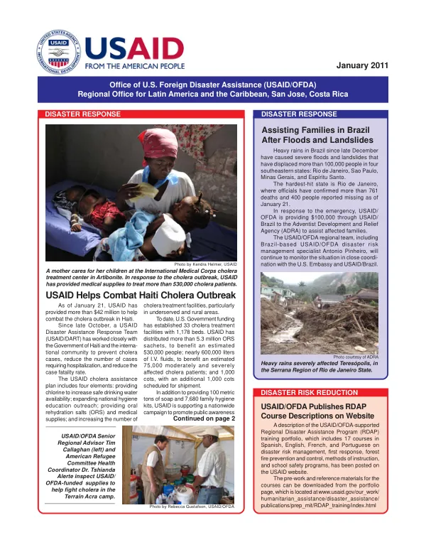 January 2011 Newsletter