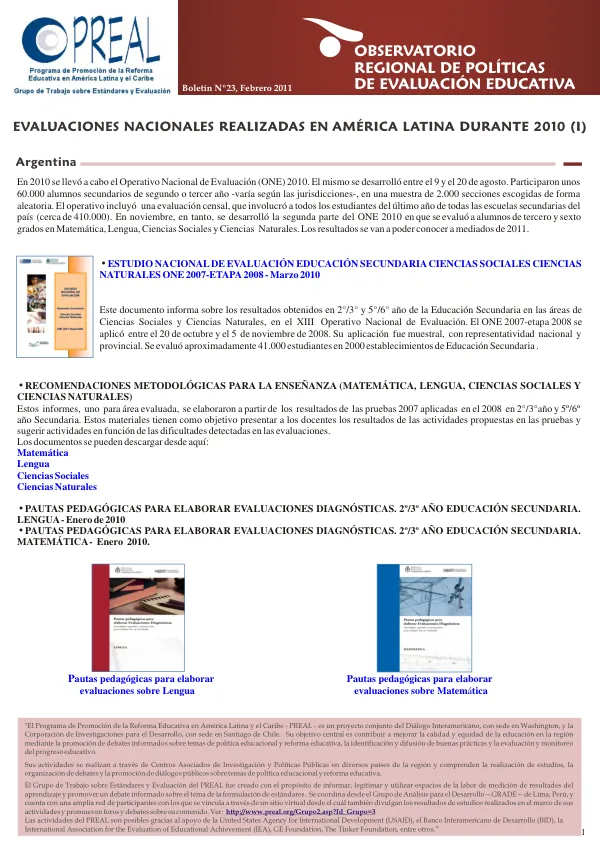 Observatorio Regional de Políticas de Evaluación Educativa